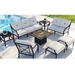 Lancaster aluminum lounge chair with deep seating cushions