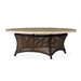Lloyd Flanders Grand Traverse 48" Round Umbrella Chat Table with Travertine Top - 71941
