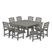 PolyWood Lakeside Dining Set for 8 with Square Farmhouse Trestle Table - PWS661-1