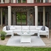 Larssen aluminum sectional with deep seating cushions