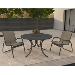 Telescope Casual Gardenella Patio Dininig Set in Graphite with Augustine Pewter Slings