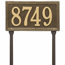 Whitehall Double Line Standard Lawn Address Plaque - One Line